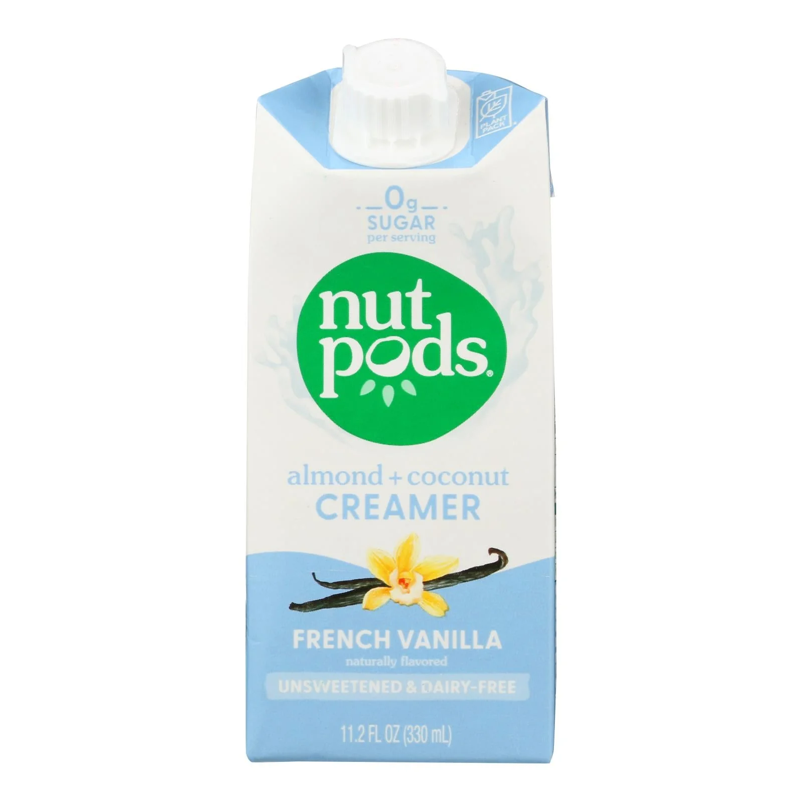 Nutpods - Non-Dairy Creamer French Vanilla Unsweetened - Case of 12 - 11.2 fl Ounce.