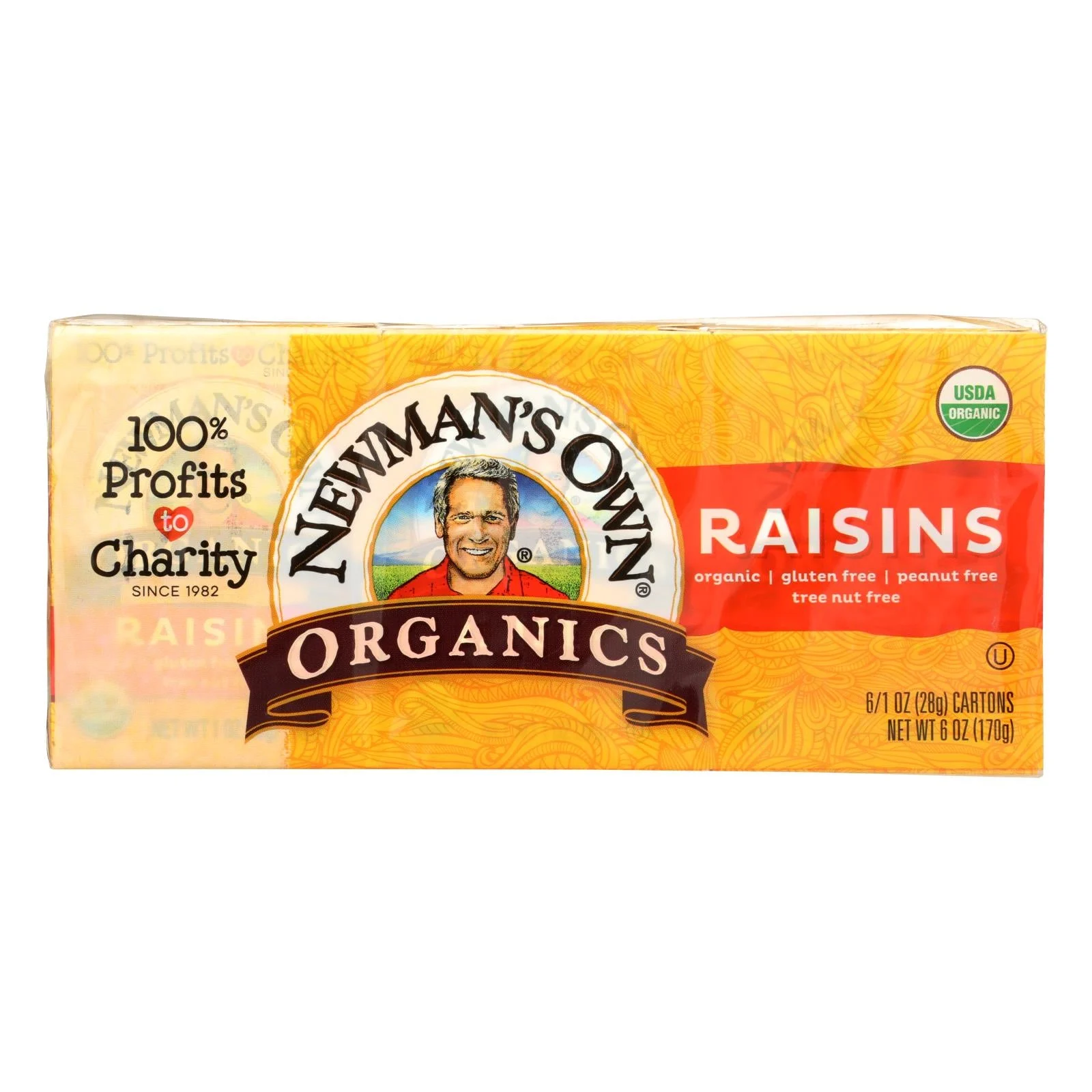 Newman's Own Organics Raisins - Case of 12 - 6/1.0 Ounce