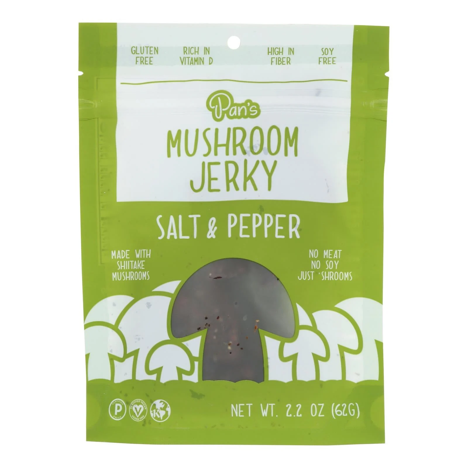 Pan's - Mushroom Jerky Salt Pppr - Case of 6-2.2 Ounce