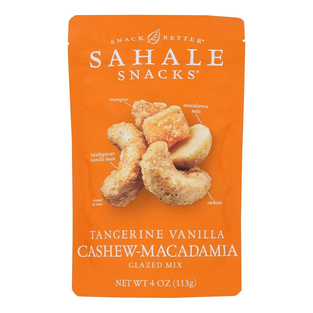 Sahale Tangerine Vanilla Cashew-Macadamia Glazed Snack Mix - Case of 6 - 4 OZ