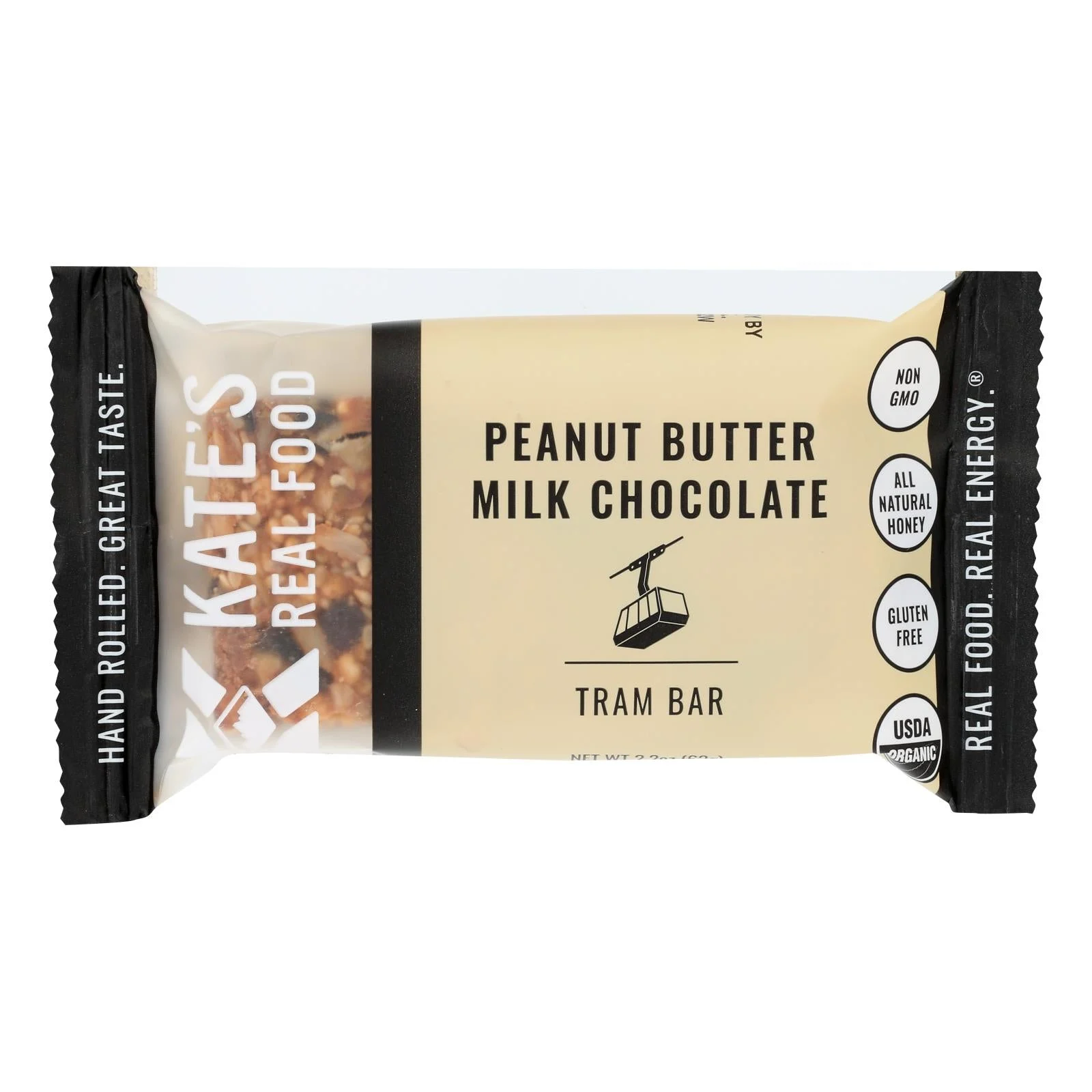 Kate's Real Food - Bar Tram Peanut Butter Milk Cho - Case of 12 - 2.2 Ounce