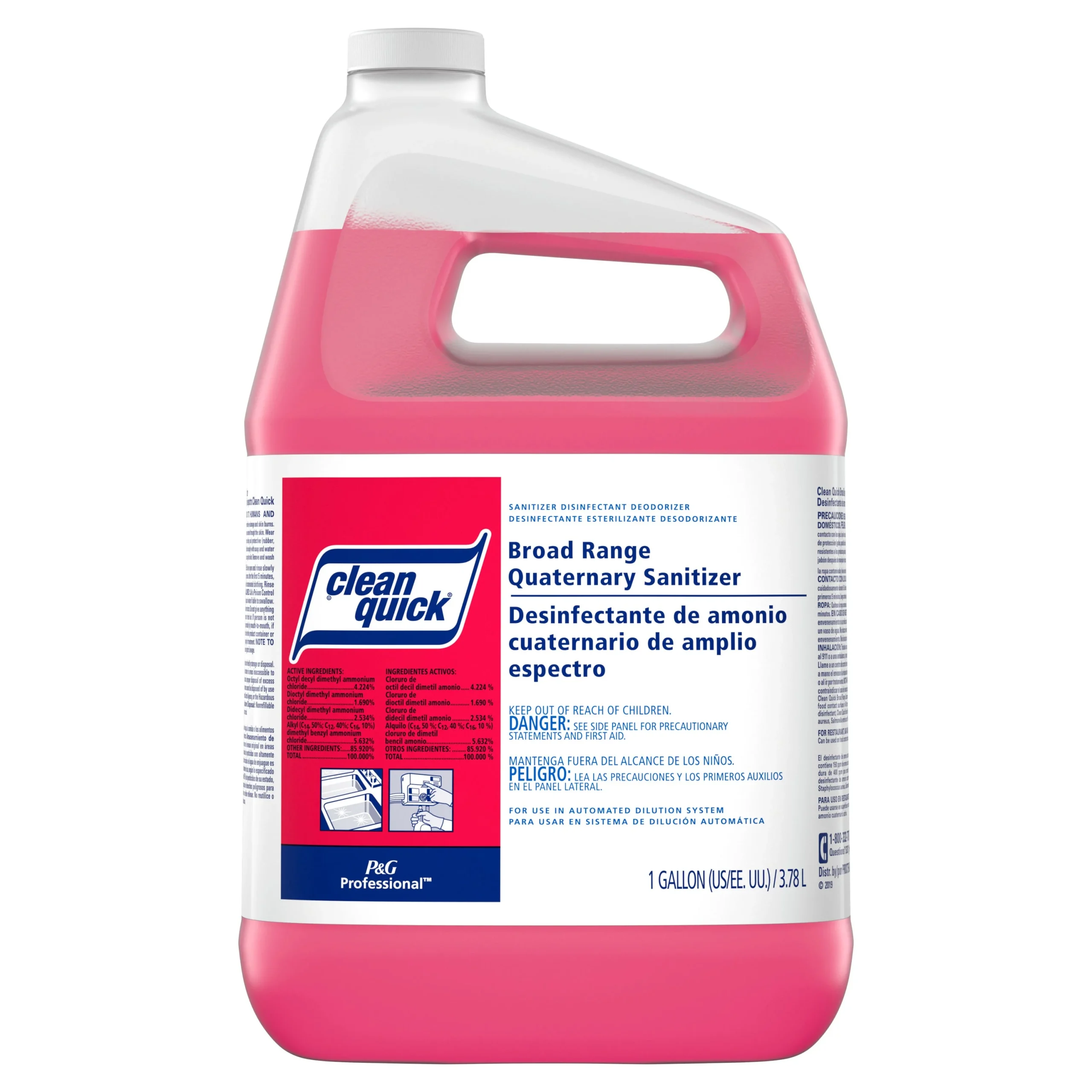 Clean Quick Professional Broad Range Quat Sanitizer Concentrate Closed Loop 1-40 3/1 Gal