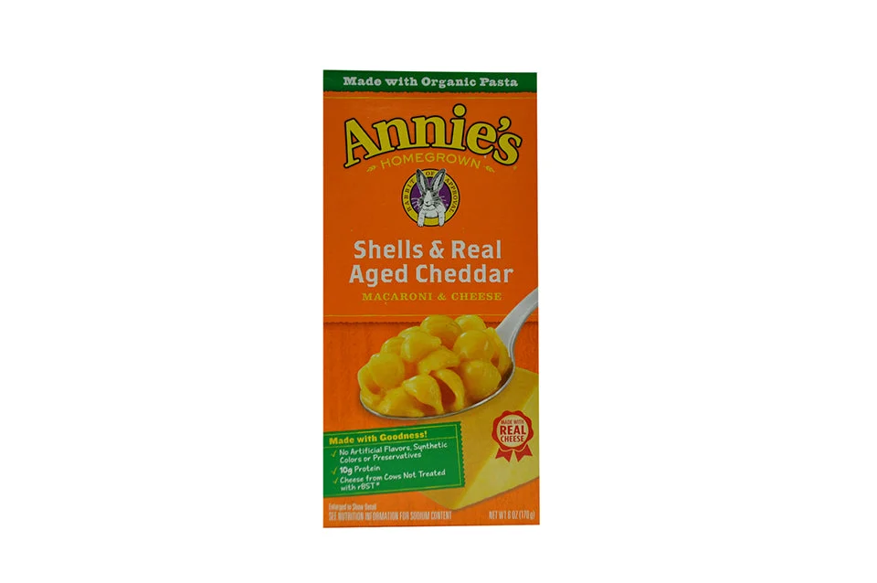 Annie's Macaroni & Cheese Box Shells & Real Aged Cheddar 6 Ounce Size - 12 Per Case.
