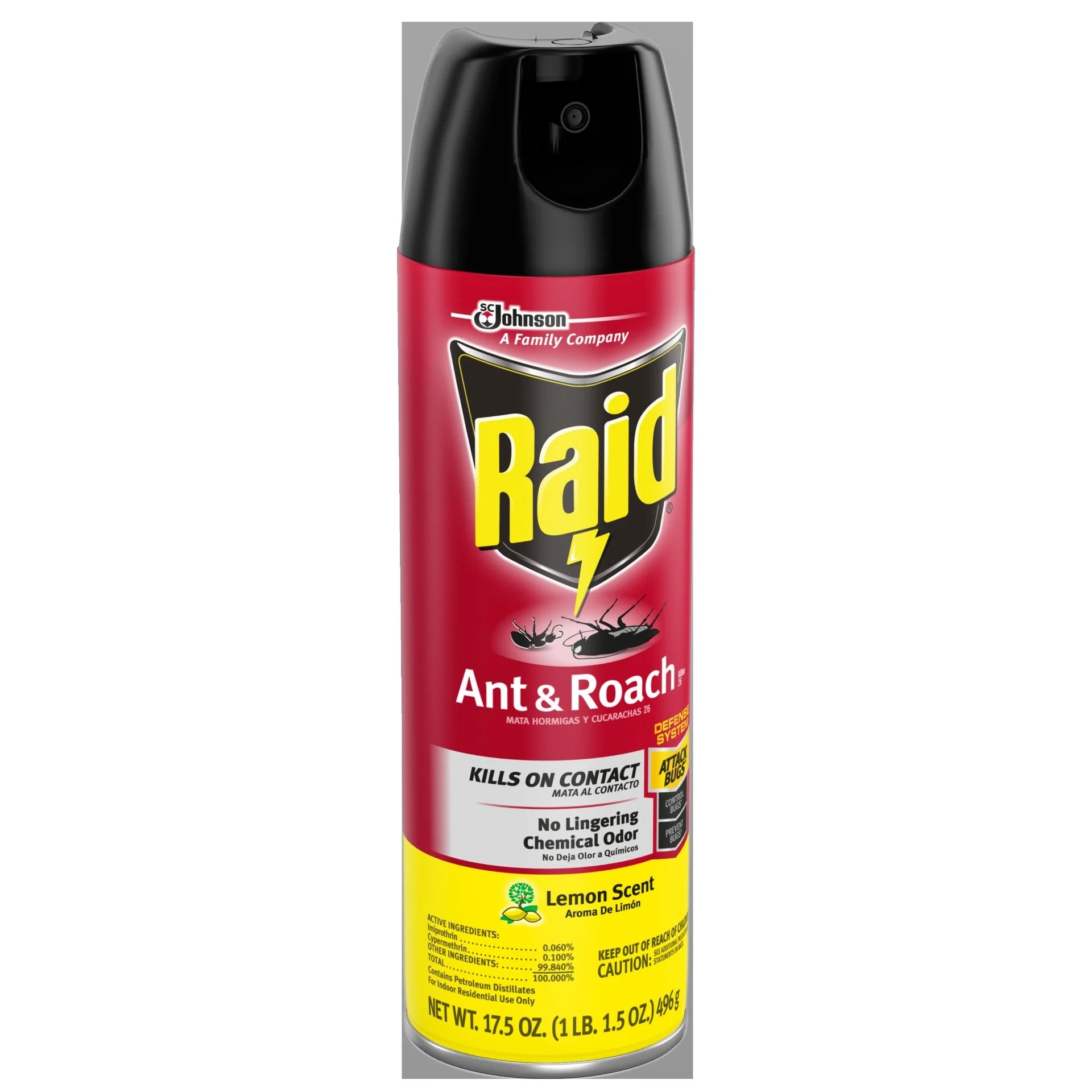 Raid Ant&Roach Lemon Aerosol 12 - 17.5 Oz