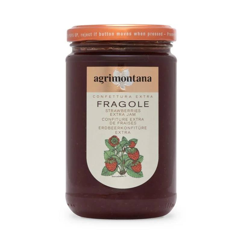 Agrimontana Strawberries Extra Jam, Fragole, 12.3 oz | 350g