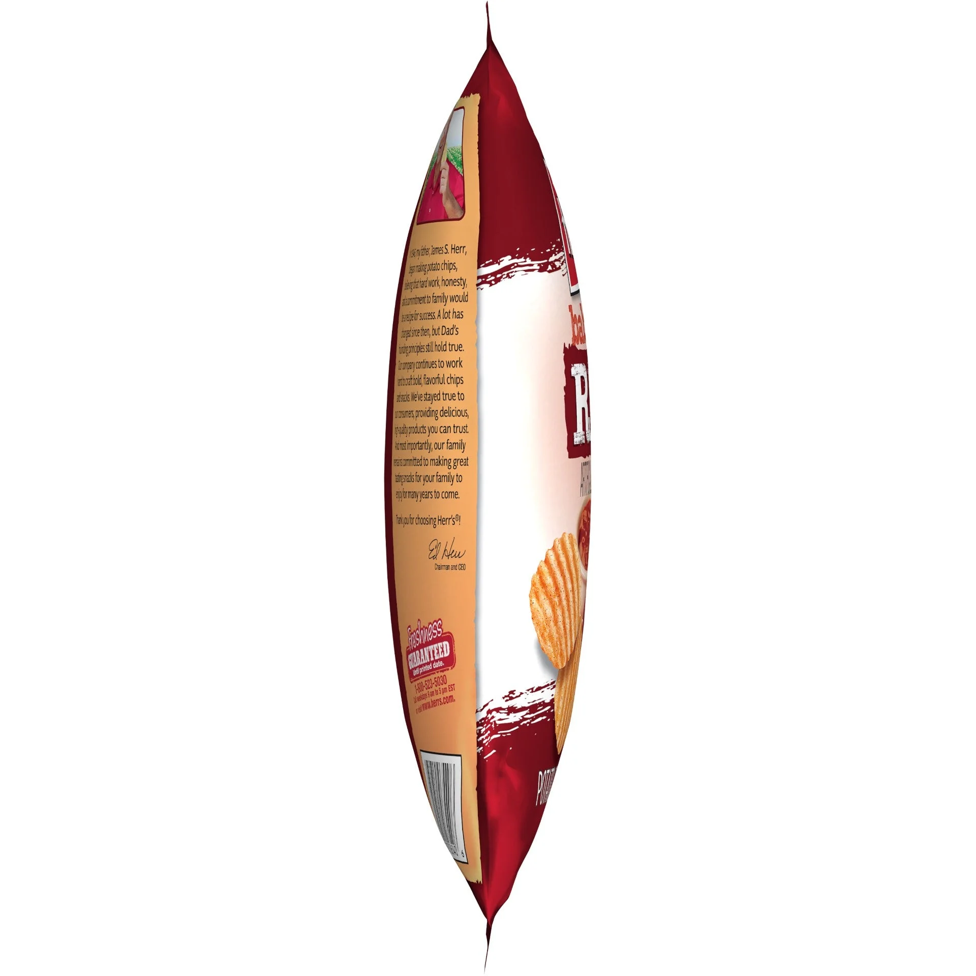 Herr Brands Baby Back Rib Chips 2.5 Ounce Size - 12 Per Case