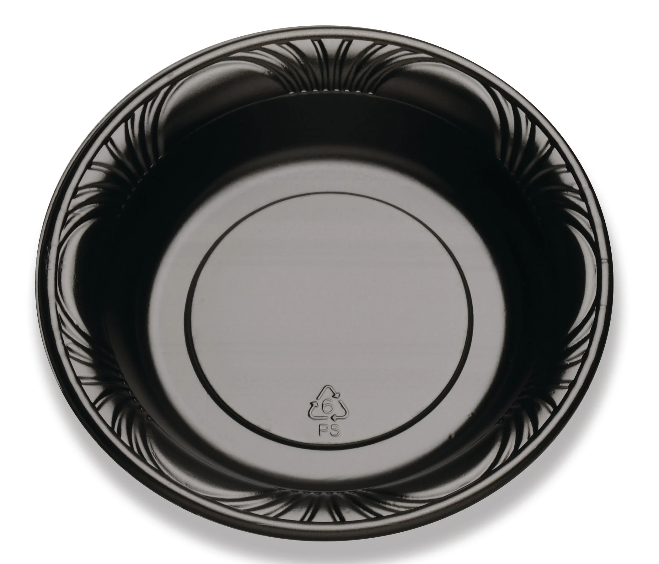 7.8" Round Black C-Fine Ps Bowl W/ Marbella Rim  16 Oz.