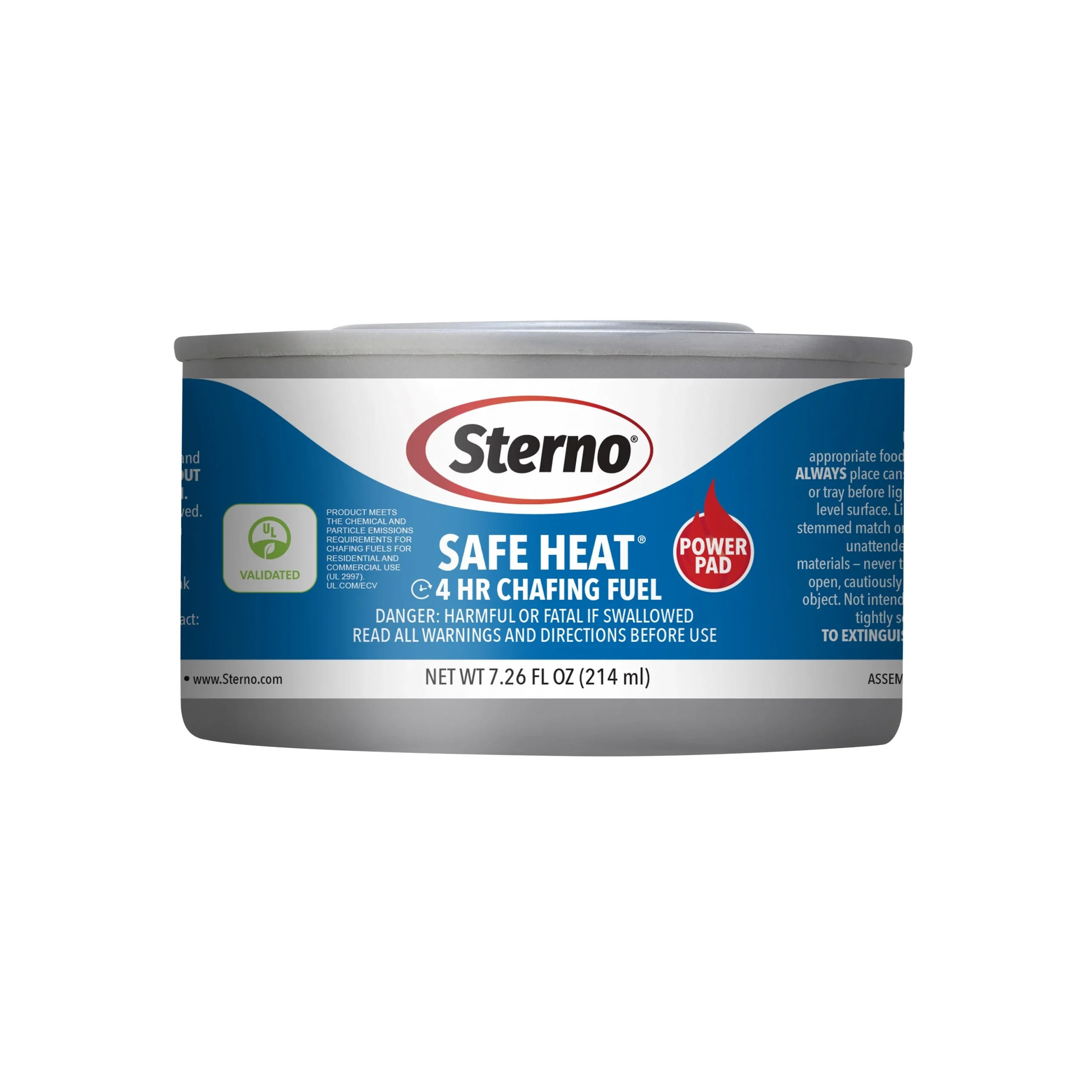 4 Hour Sterno Safe Heat Wick Chafing Dish Fuel W/ Power Pad