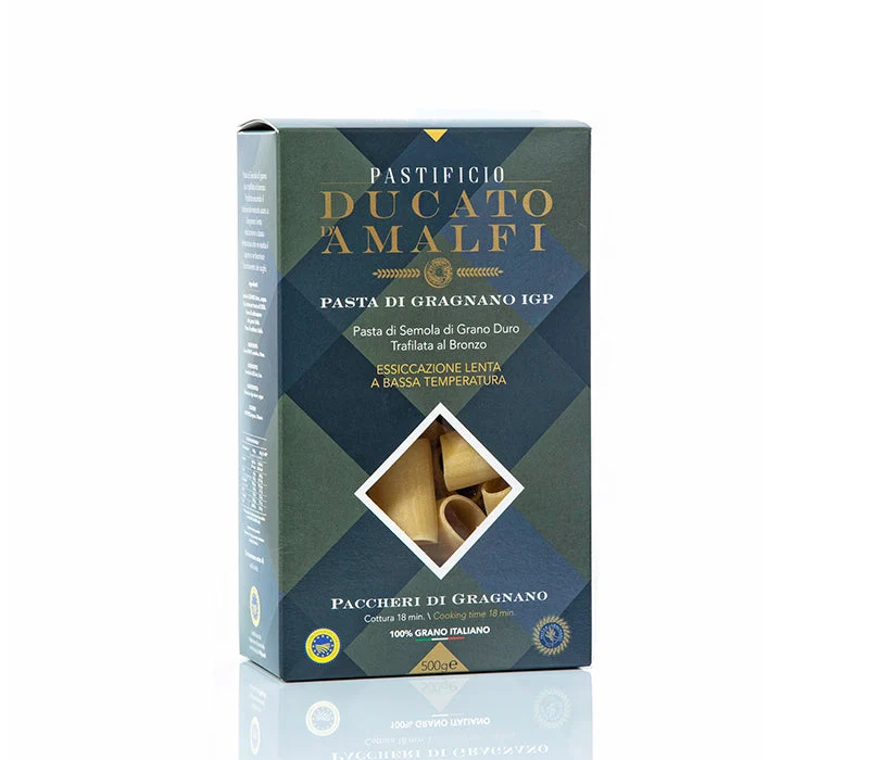 Pastificio Ducato d’Amalfi – Paccheri di Gragnano PGI 17.6 oz (500 g) | Artisan Italian Pasta | PGI Certified