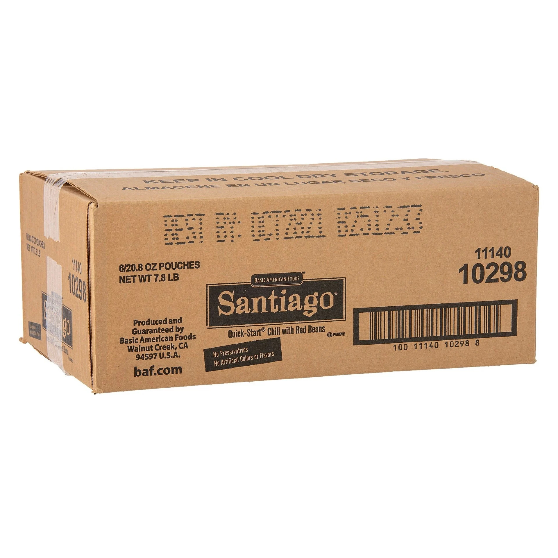 Santiago Quick Start Vegetarian Chili Wred Beans Servings Percase Conv 20.8 Ounce Size - 6 Per Case.