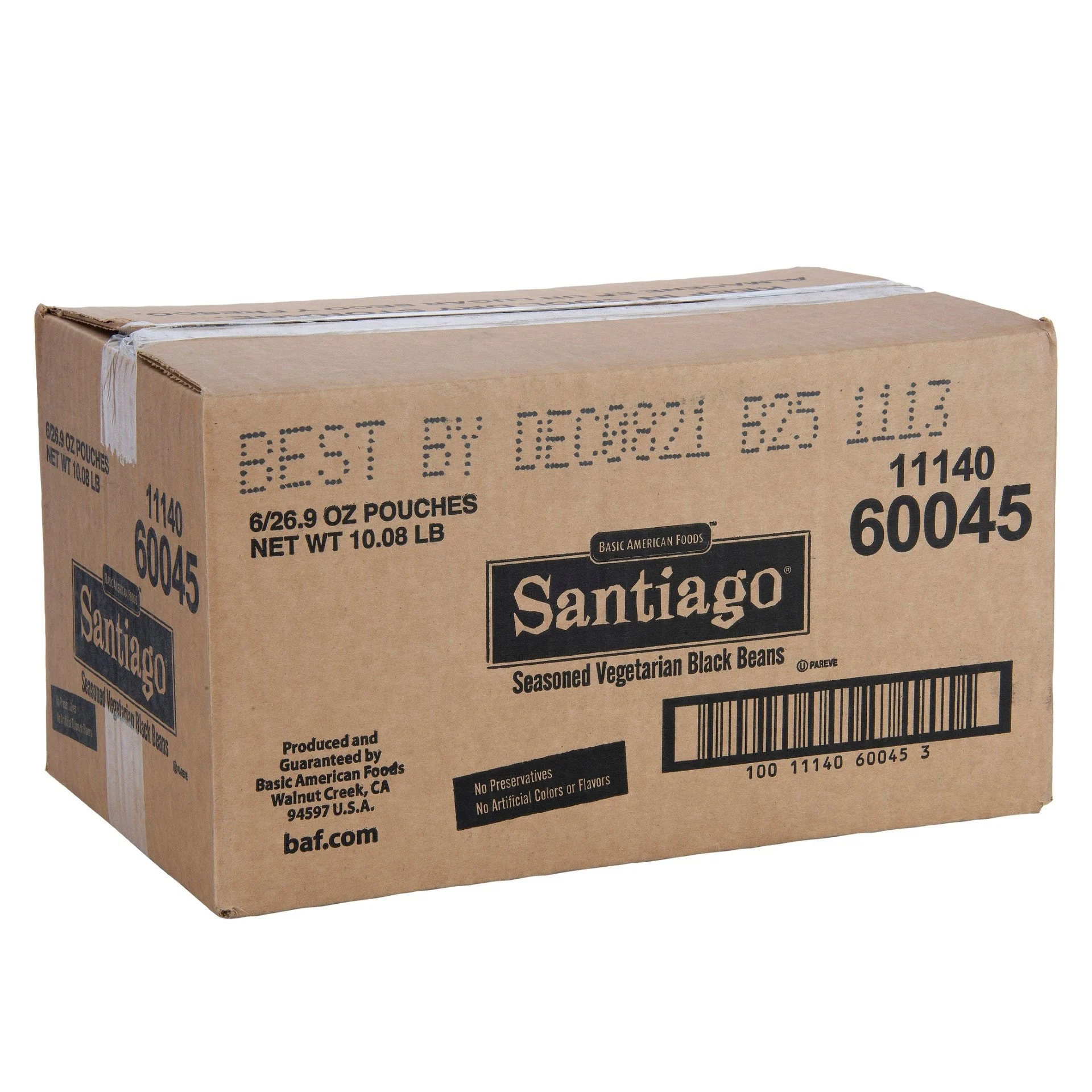 Santiago Seasoned Vegetarian Black Beans Servings Per Convenient 26.9 Ounce Size - 6 Per Case.