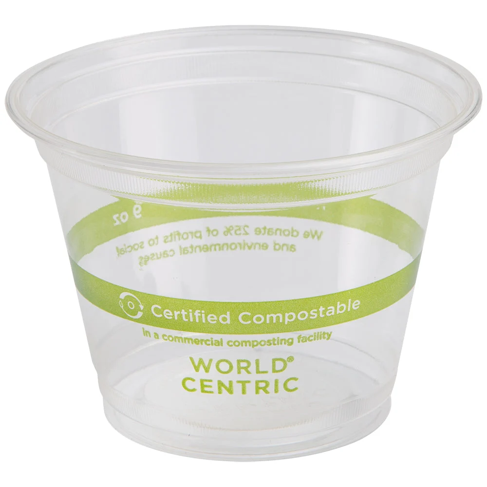 9 Oz Clear Squat Cups - Pla - Compostable