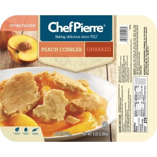 Chef Pierre Peach Country Fruit Cobbler 80 Ounce Size - 2 Per Case.