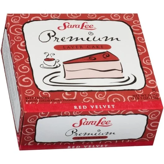 Sara Lee Premium 9 Inch  Red Velvet Layer Round Cake 3.312 Pound Each - 4 Per Case.
