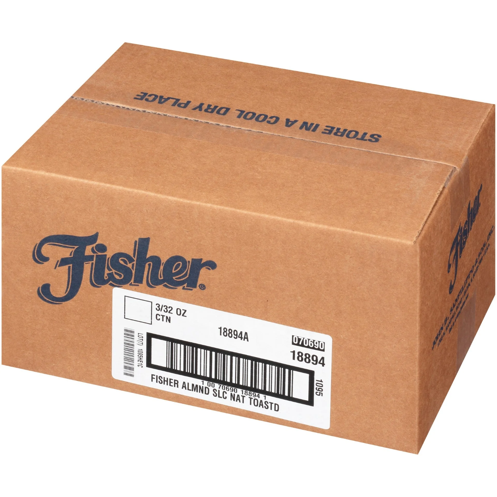 Fisher Natural Sliced Almonds Toasted No Salt 32 Ounce Size - 3 Per Case