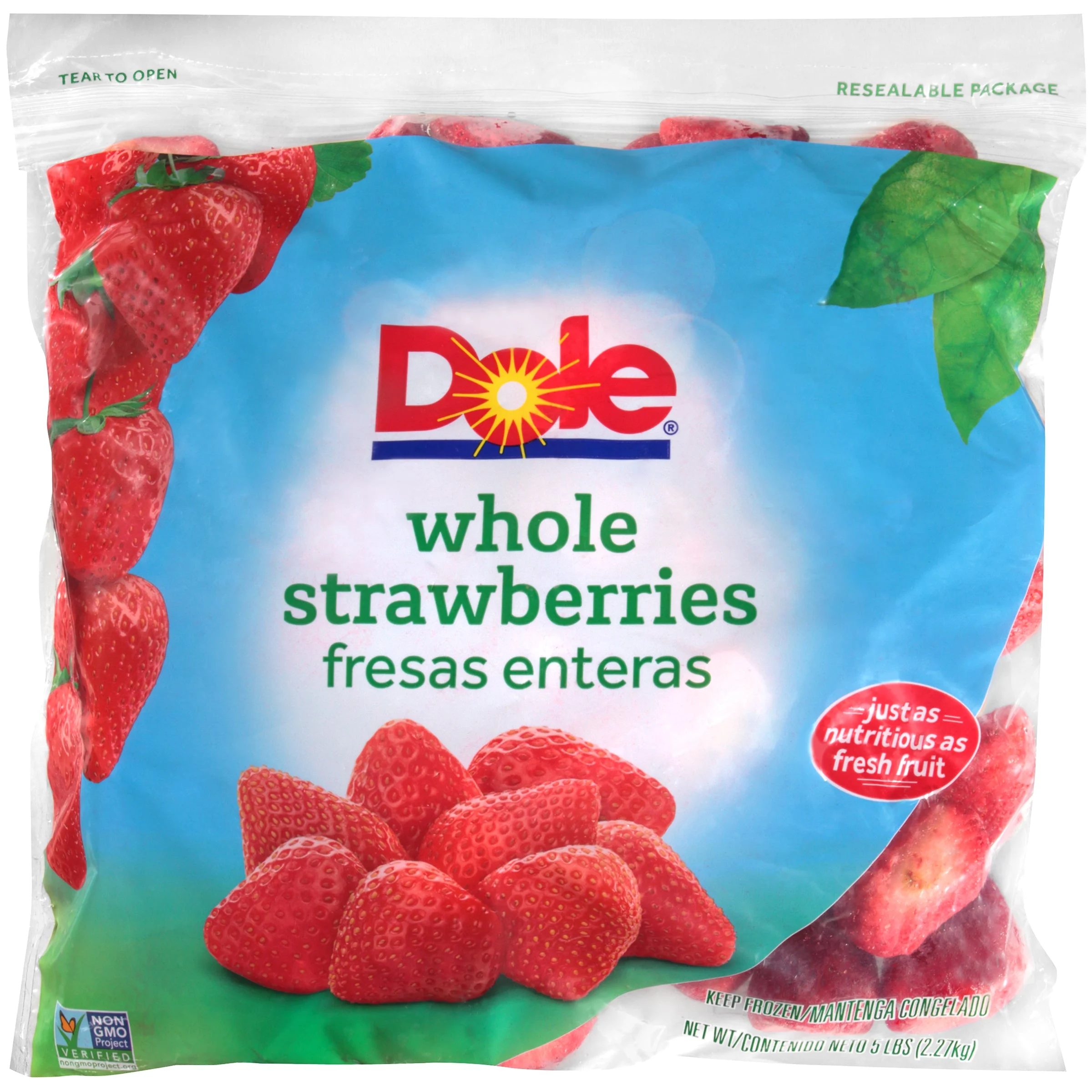 Straw Wh Individual Quick Frozen Dole 5 Pound Each - 2 Per Case.