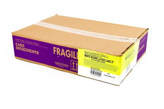 White Wedding Cake Layer 6 Inch  8 Ounce Size - 12 Per Case.