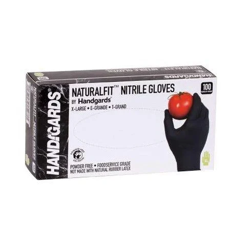 Handgards Black Powder Free Disposable Nitrile Gloves- 100pk