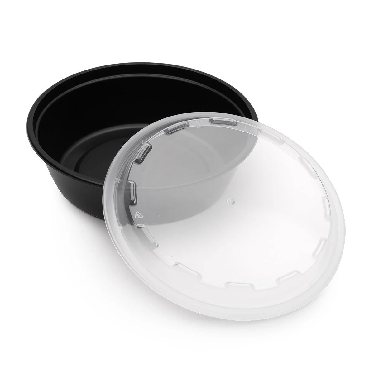 Cubeware 32Oz Round Container Black Base With Clear Vented Lid.
