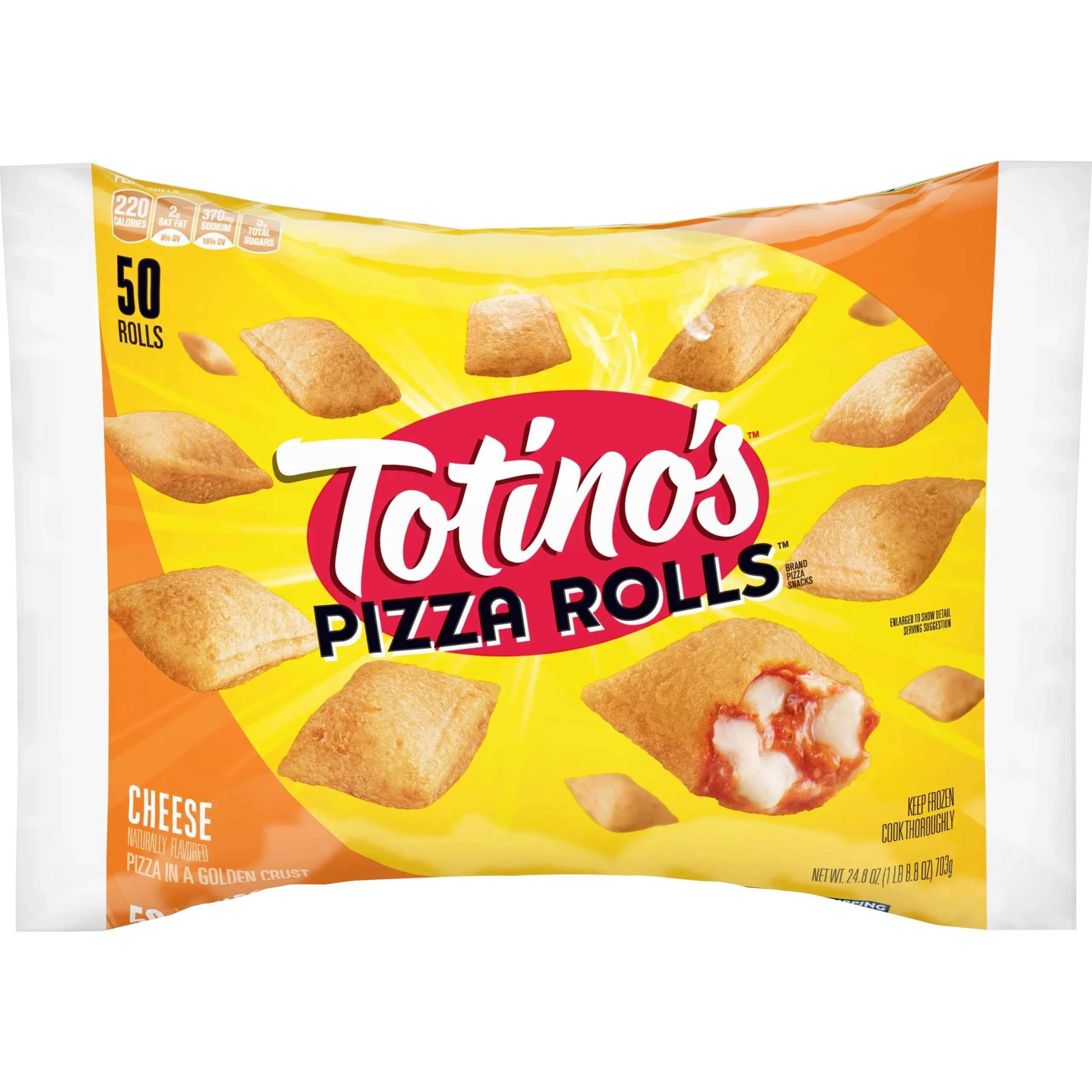 Totino's Frozen Hot Snacks Pizza Rolls Cheese 24.8 Ounce Size - 9 Per Case.