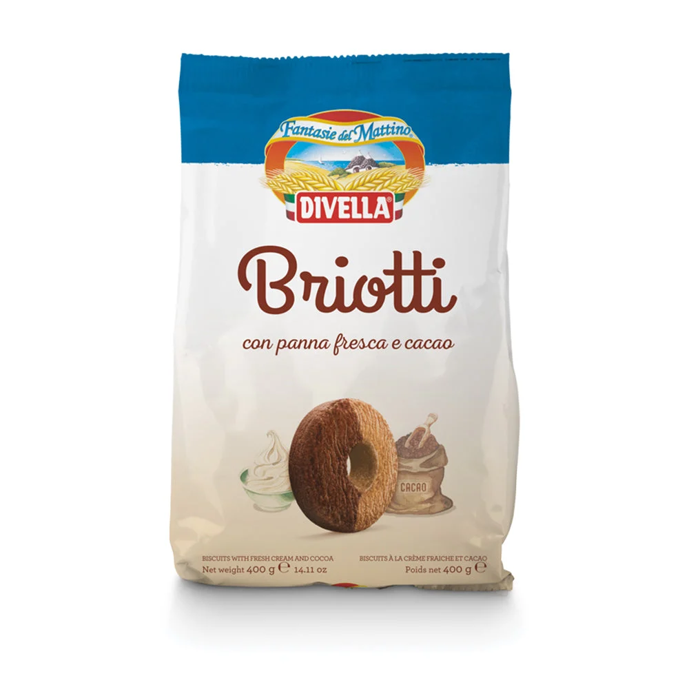 Divella Briotti With Chocolate and Whipping Cream Cookies, 14 oz | 400 g