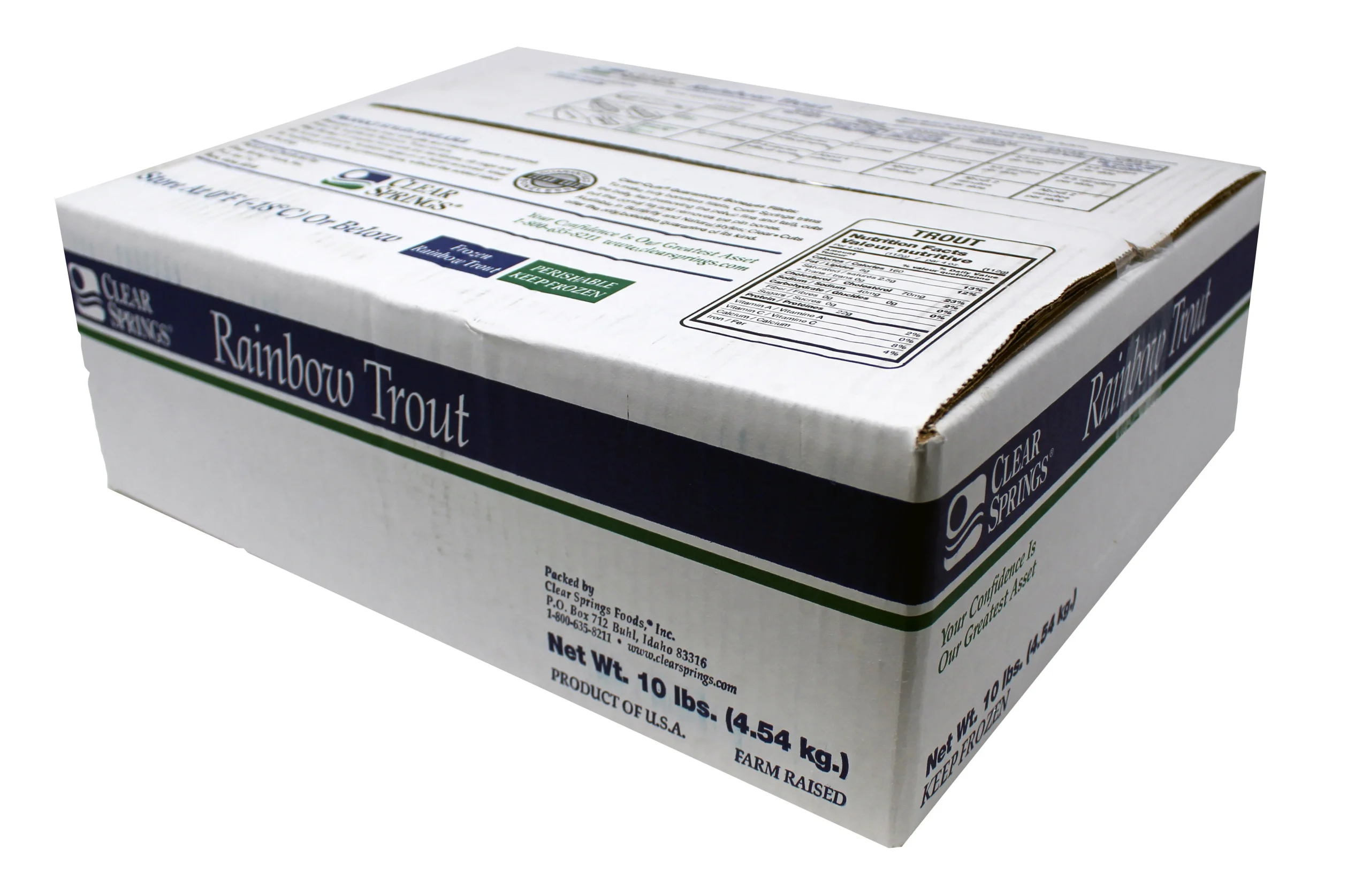 Trout Frozen Clear Cuts Butterfly Fillet 10 Pound Each - 1 Per Case.