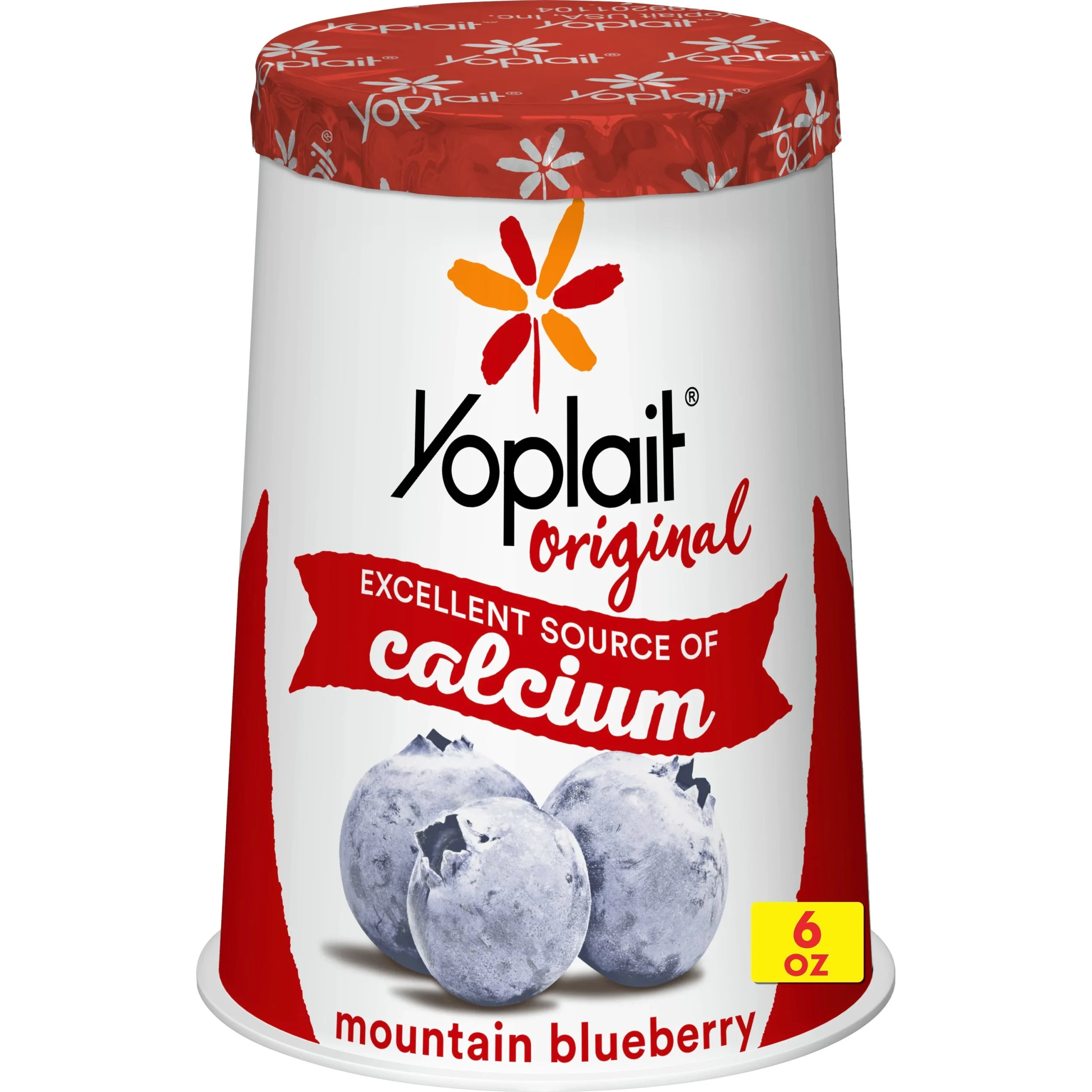 Yoplait Original Yogurt Single Serve Cup Mountain Blueberry 6 Ounce Size - 12 Per Case.