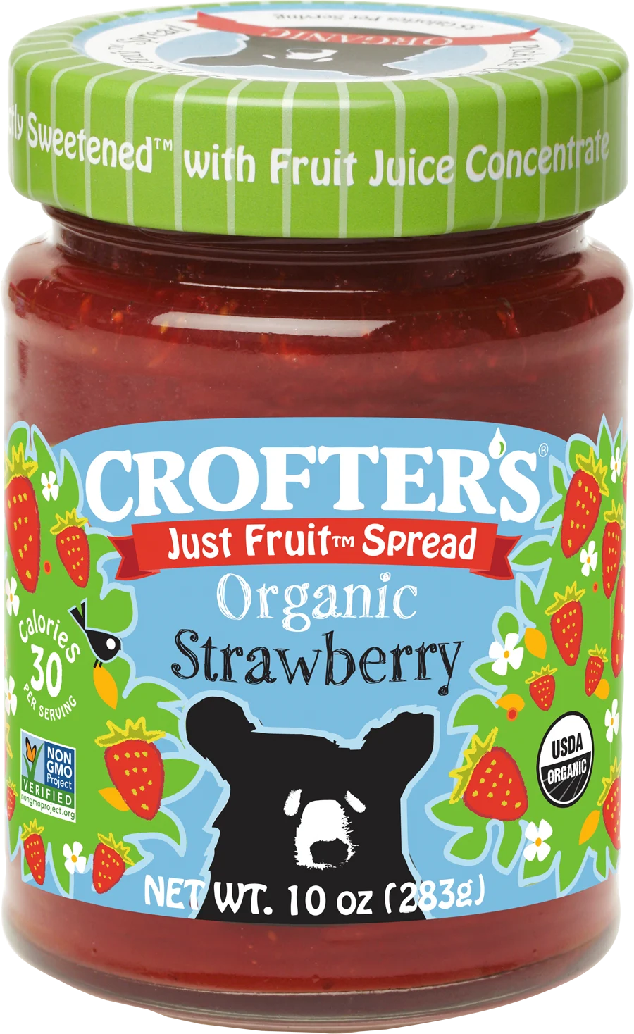 Crofters Organic Just Fruit Spread Strawberry 10 Ounce Size - 6 Per Case.