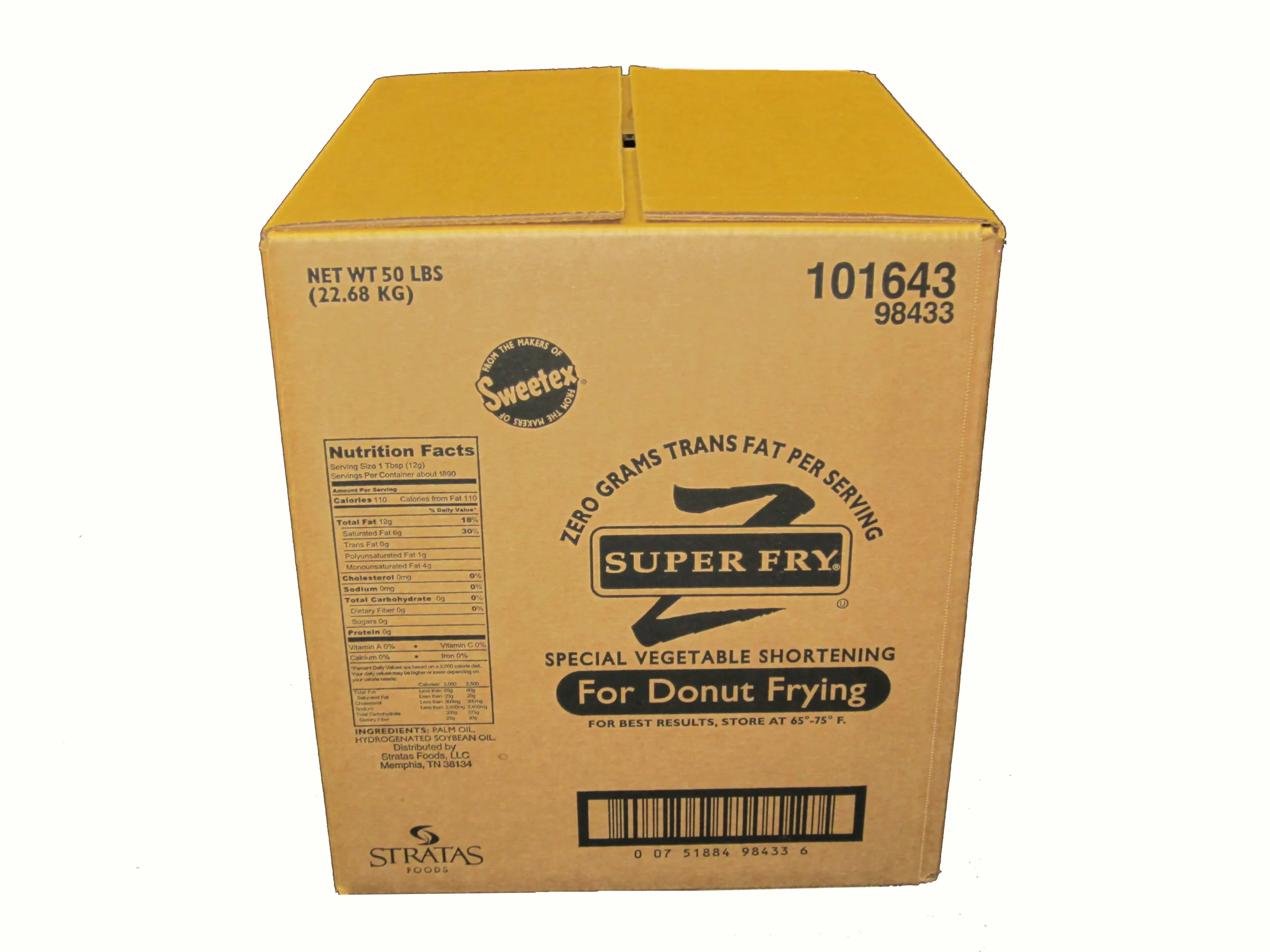 Super Fry Palm Donut Fry Shortening, 50 Pounds Each - 1 Per Case.
