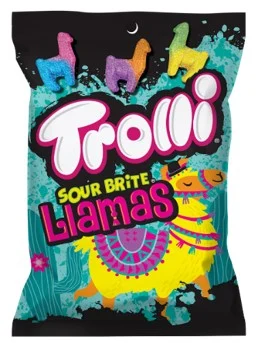 Trolli Sour Brite Tropical Llamas Peg 4.25 Ounce Size - 12 Per Case.