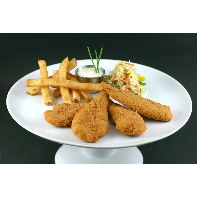 Chicken Crispy Lishus Breast Tender Fritters Uncooked 5 Pound Each - 2 Per Case.