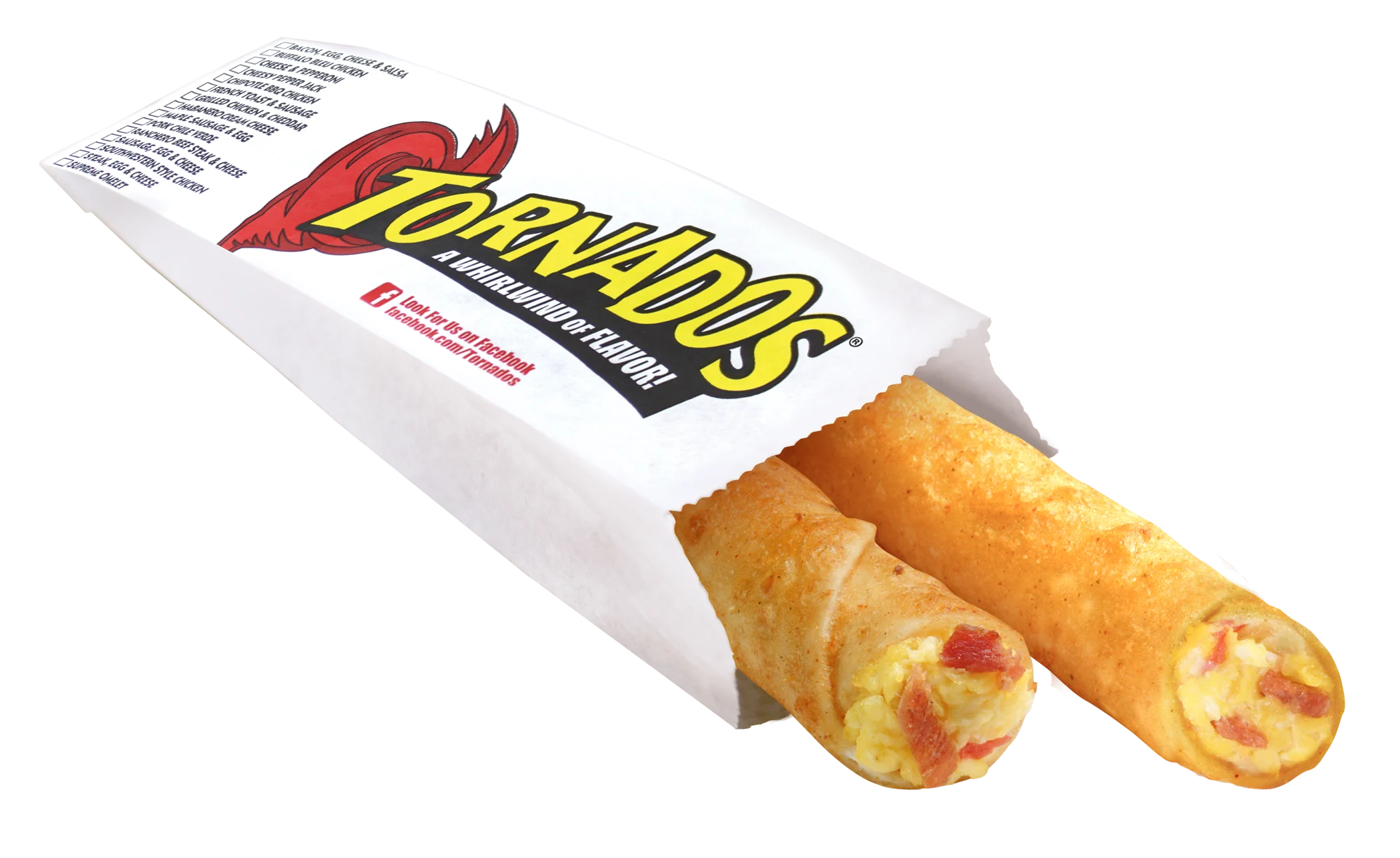 Tornados Breakfast Bacon Egg & Cheese 3 Ounce Size - 24 Per Case.