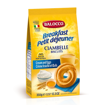 Balocco Ciambelle Biscuits, Cream & Egg Cookies, 24.6 oz | 700g