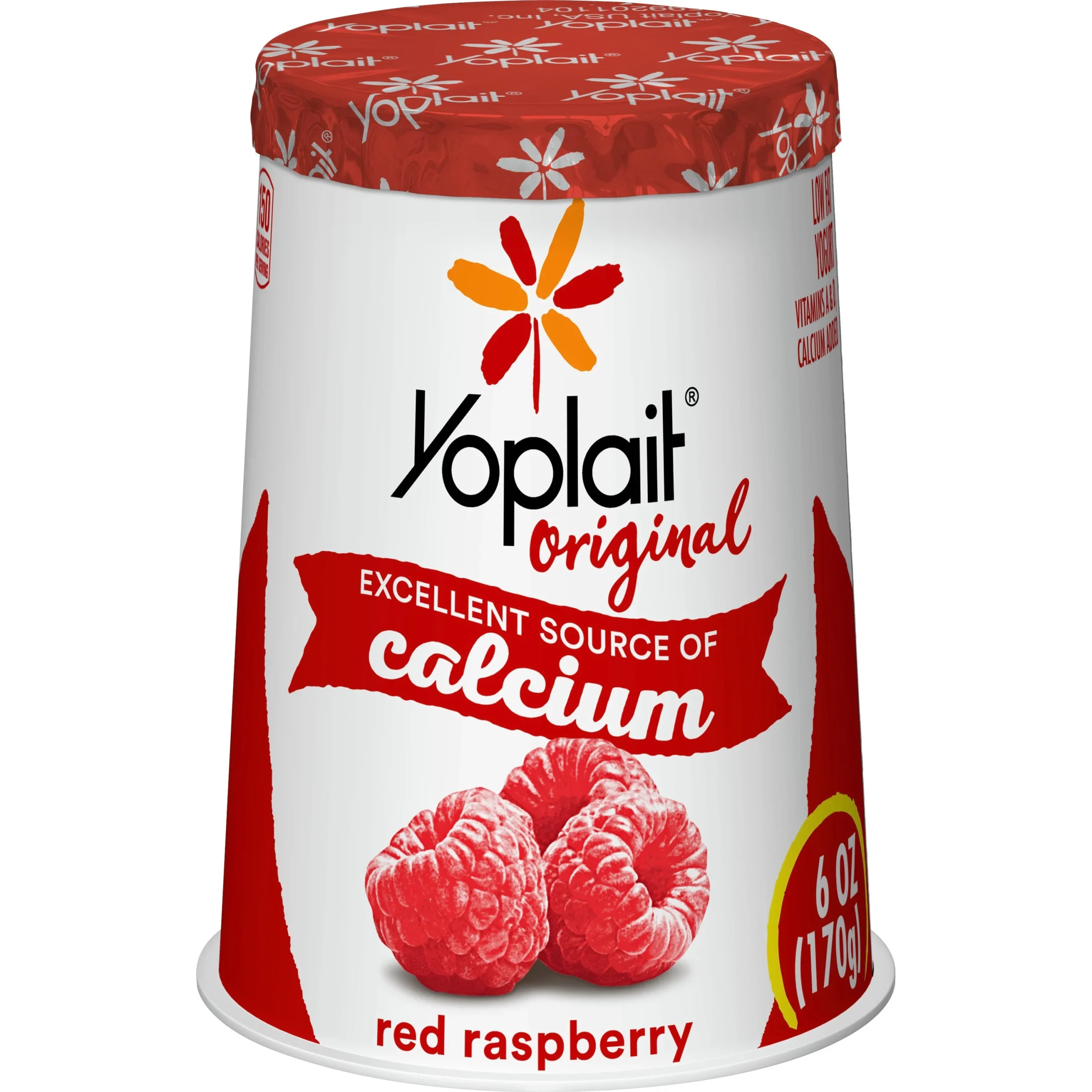 Yoplait Original Yogurt Single Serve Cup Red Raspberry 6 Ounce Size - 12 Per Case.