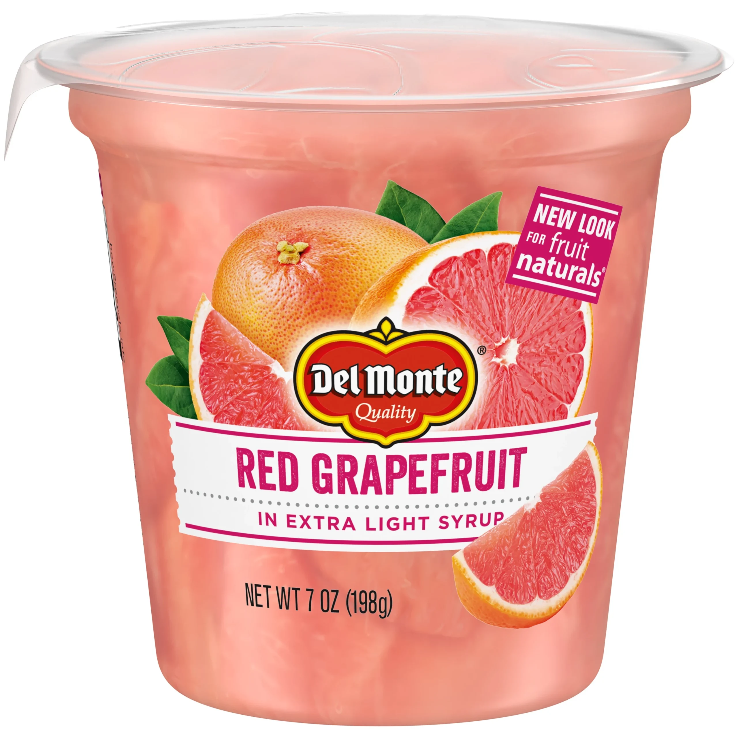 Del Monte Red Grapefruit In Extra Light Syrup Fruit Cup Snacks Cup 7 Ounce Size - 12 Per Case.