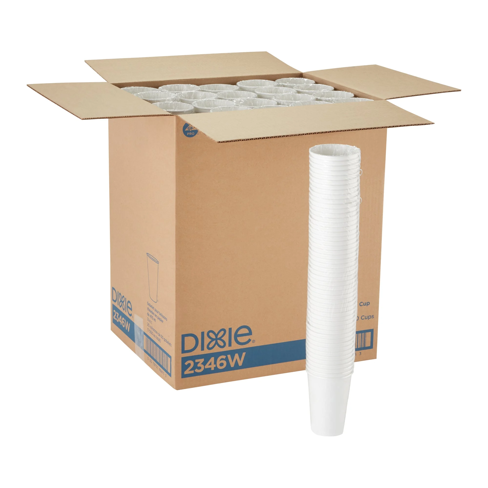 Dixie(R) 16 Ounce Paper Hot Cups White 20 Packs / 50 Count Per Pack