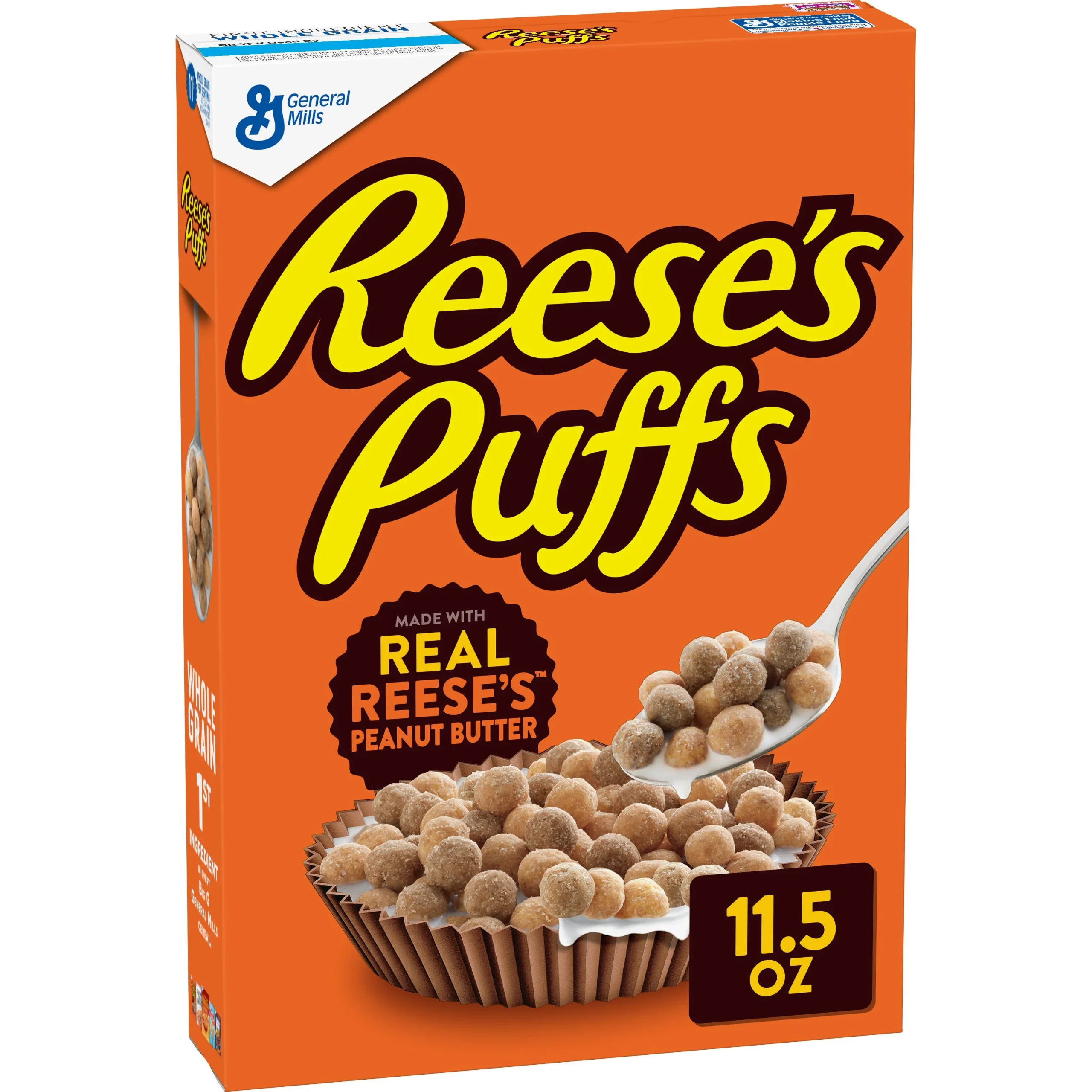 Reese's Peanut Butter Puffs Cereal 11.5 Ounce Size - 12 Per Case.