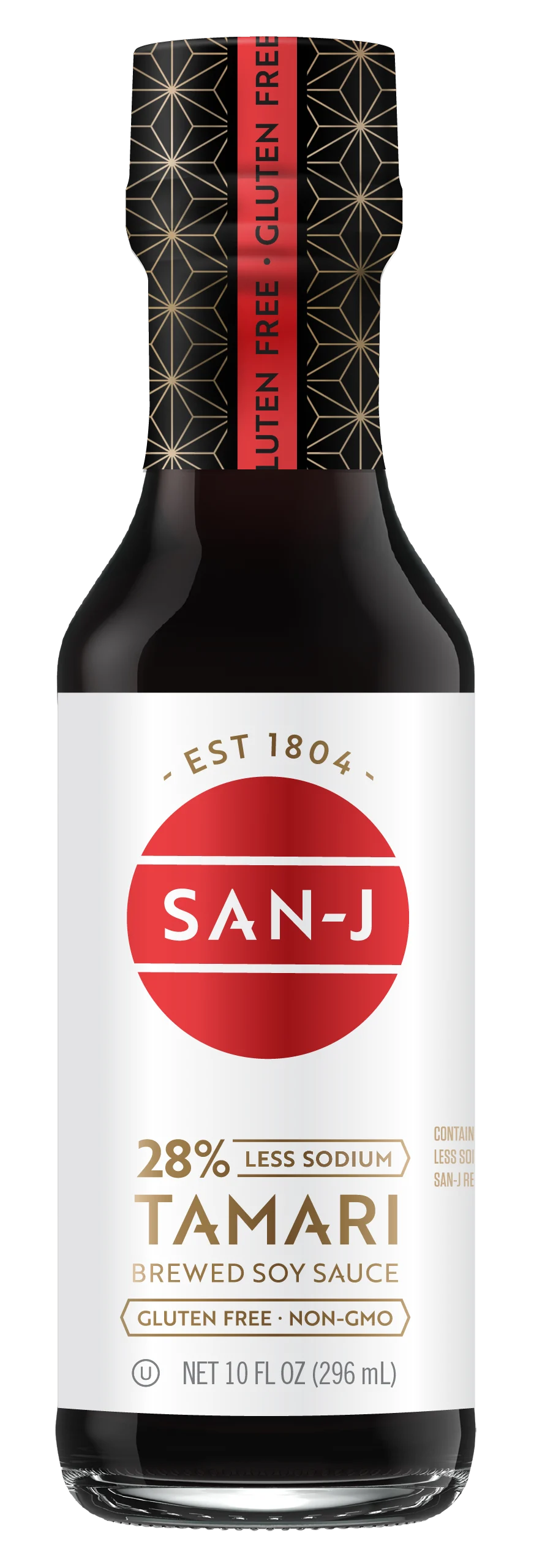 San J Tamari Reduced Sodium 10 Fluid Ounce - 6 Per Case.