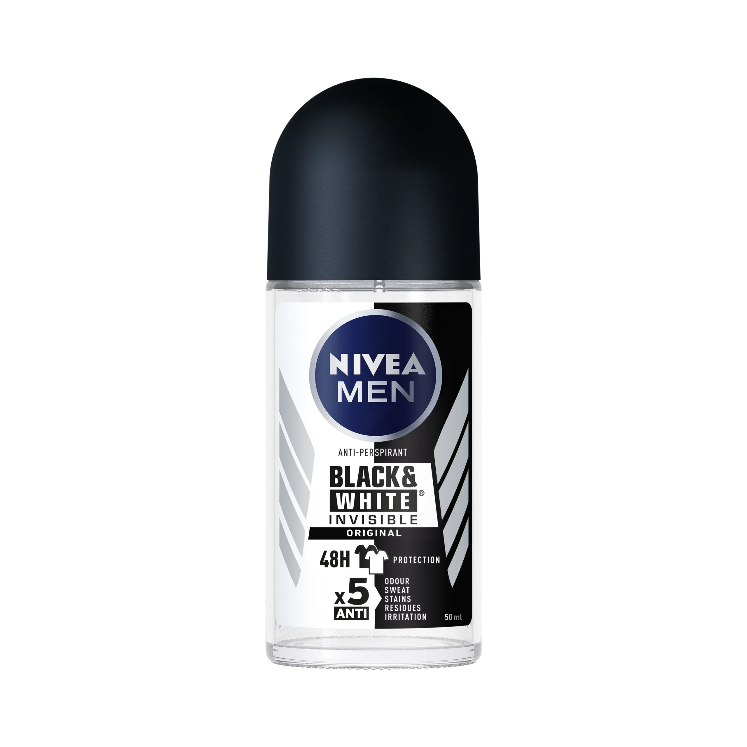 Nivea Men Black & White Original Anti-Perspirant Deodorant Roll on, 1.6 oz | 50 ml