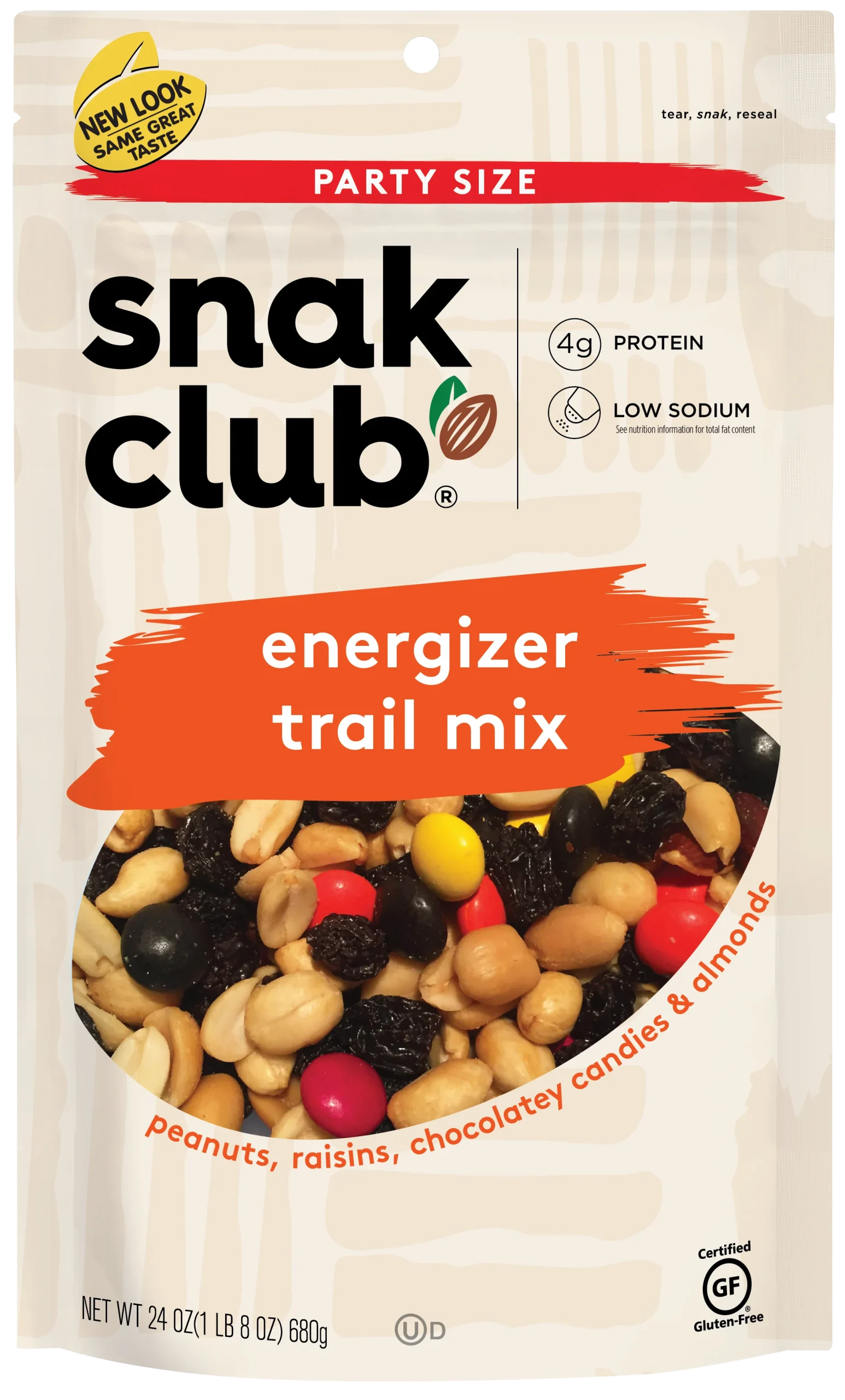 Snak Club Party Size Energizer Trail Mix 1.5 Pound Each - 6 Per Case.