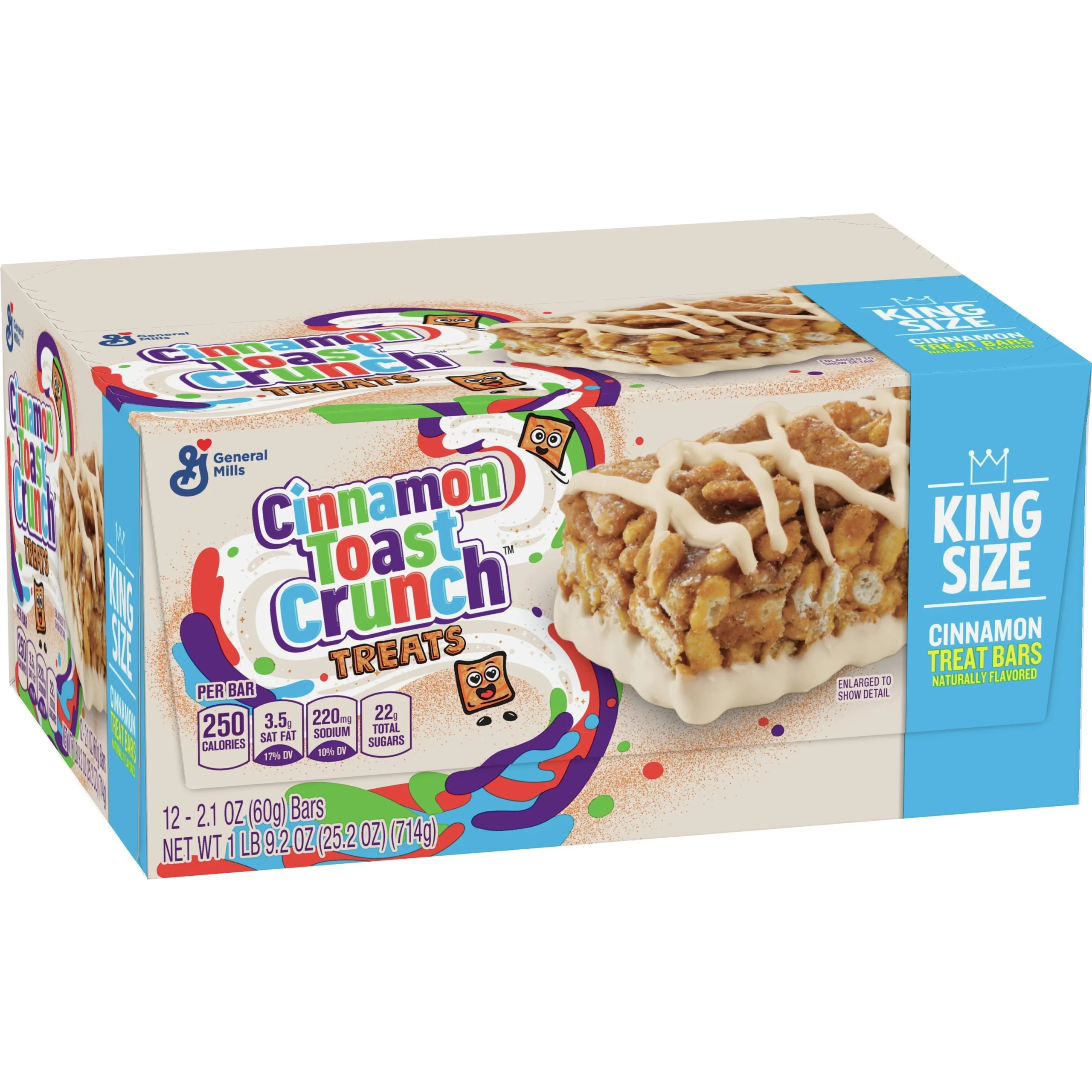 Cinnamon Toast Crunch Treats Bars King Size 25.2 Ounce Size - 8 Per Case.
