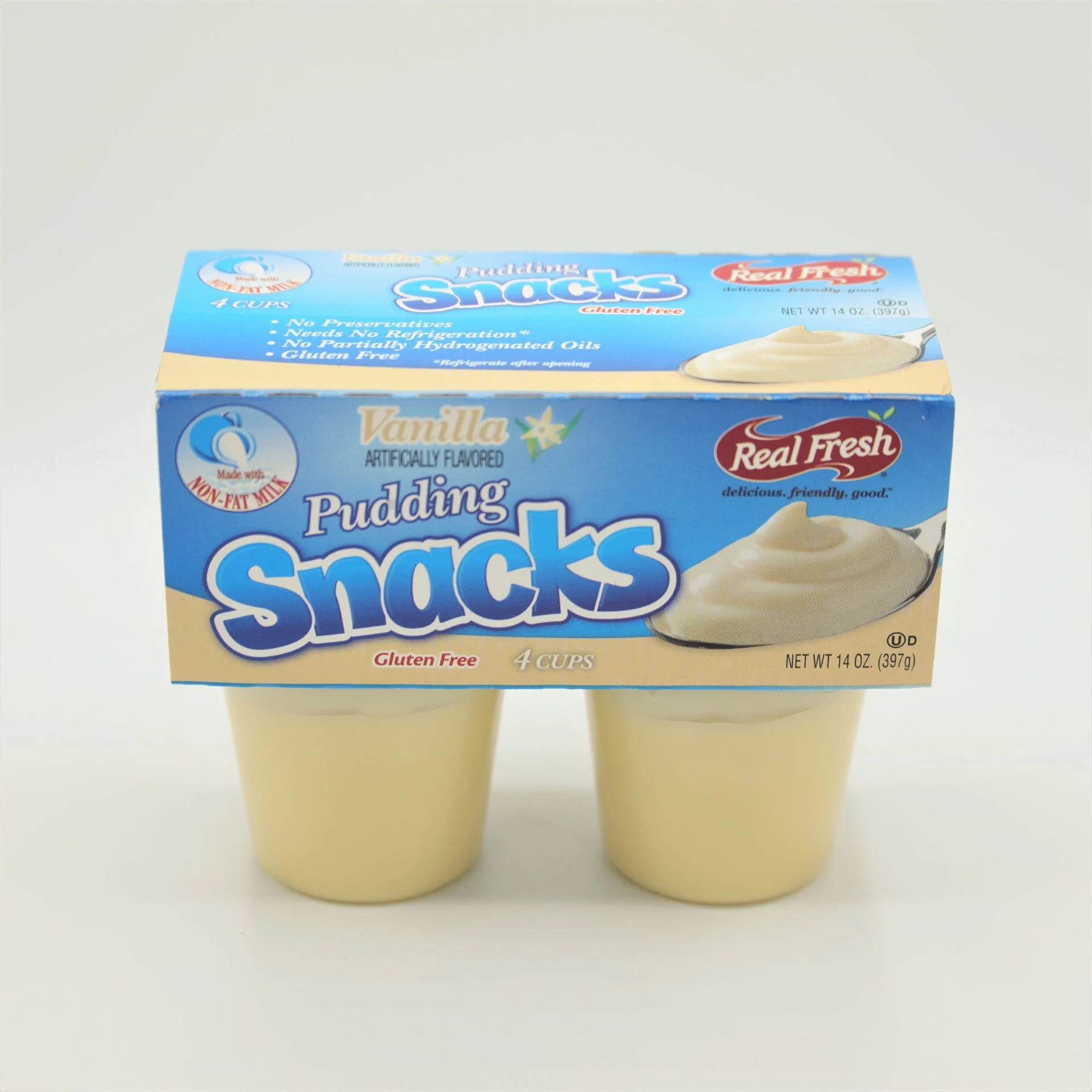 Real Fresh Vanilla Pudding Case 14 Ounce Size - 12 Per Case