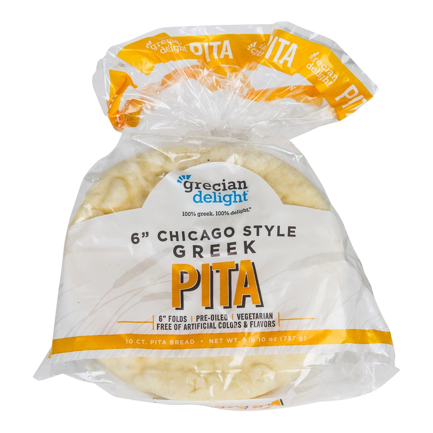 6 Inch Chicago Style Pita Fold 10 Count Packs - 12 Per Case.