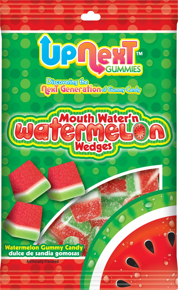 Upnext Mouth Water'n Watermelon Wedges Peg Bag 4 Ounce Size - 12 Per Case.