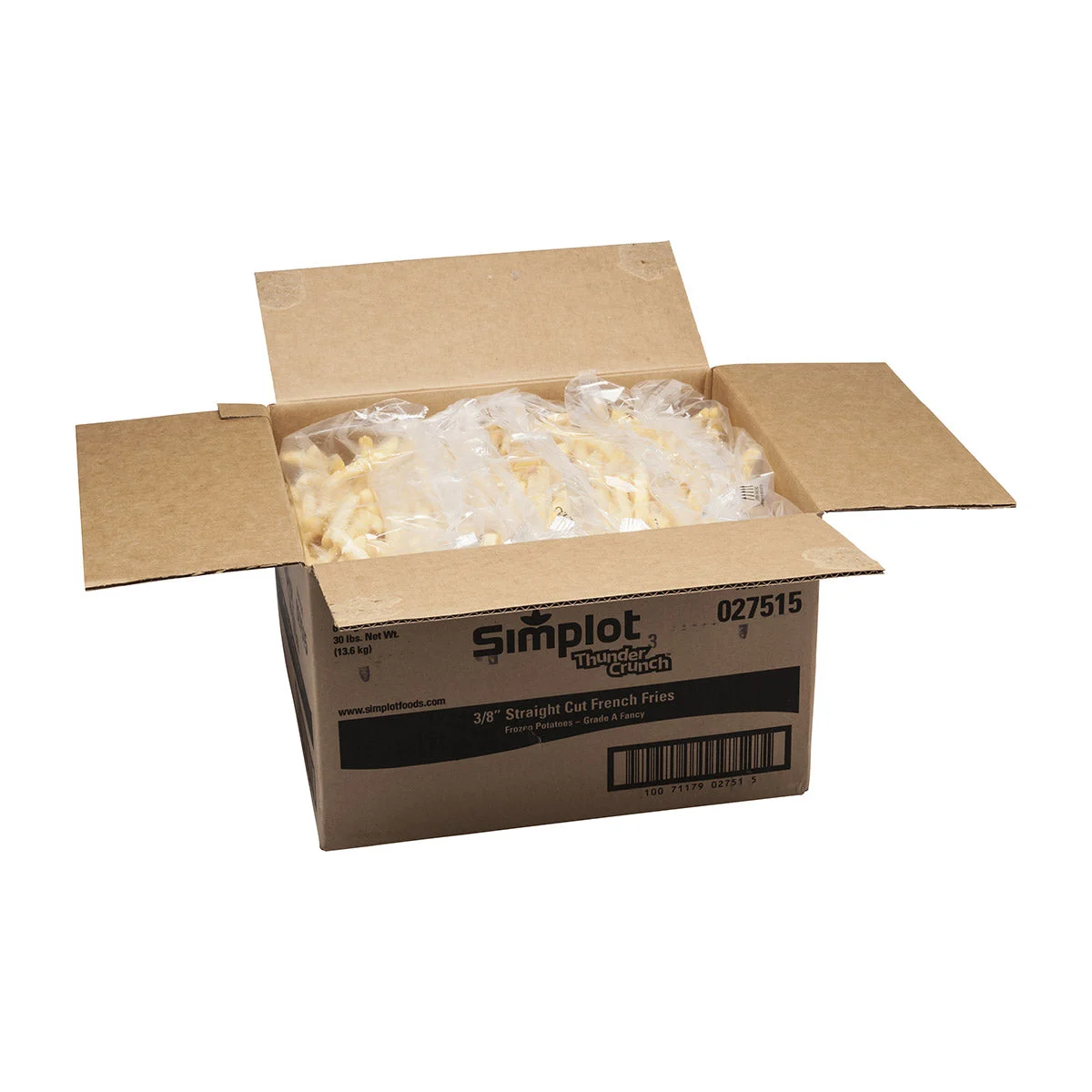 Simplot Thunder Crunch 8 Inch  Battered Straightcut Fries 5 Pound Each - 6 Per Case.