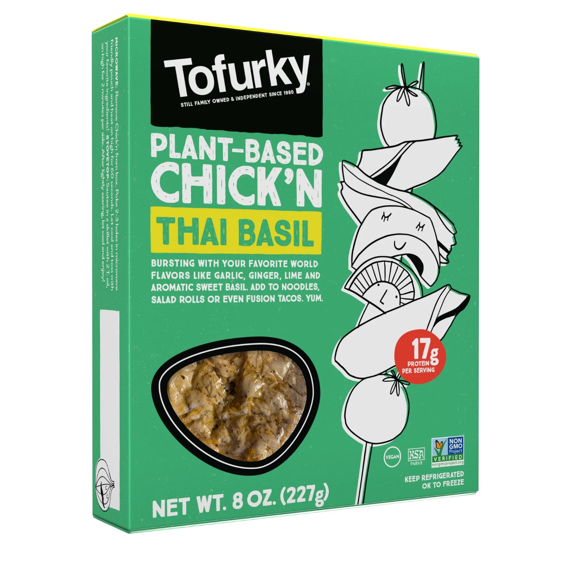 Tofurky Thai Basil Chickn 8 Ounce Size - 5 Per Case.