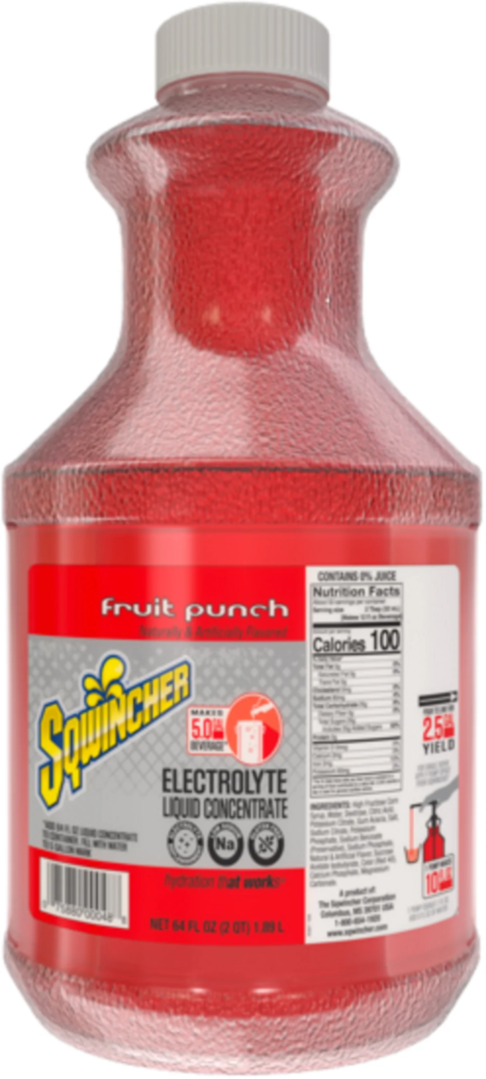 Sqwincher Electrolyte Liquid Concentrate Fruit Punch Mix 64 Fluid Ounce - 6 Per Case.
