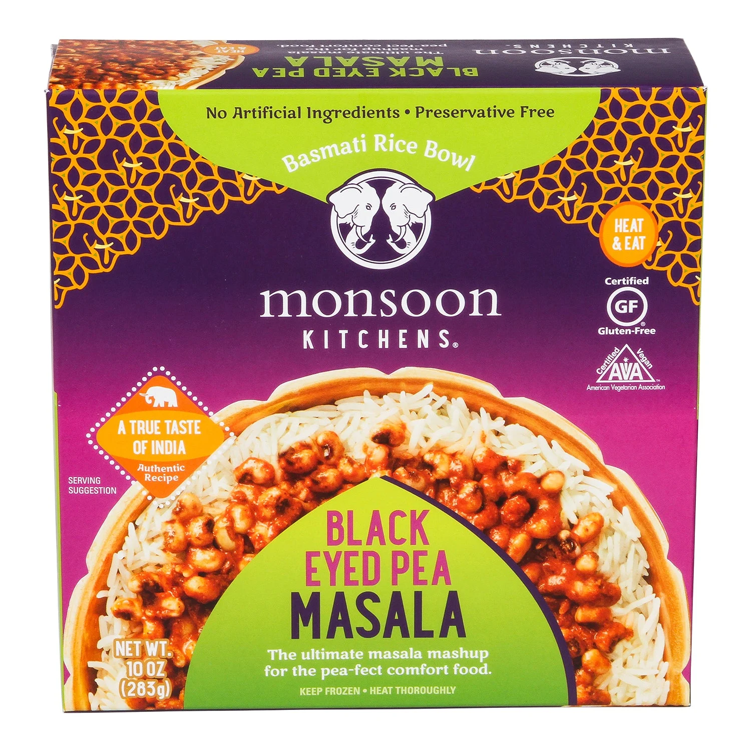 Black Eyed Pea Masala Rice Bowl 10 Ounce Size - 6 Per Case.