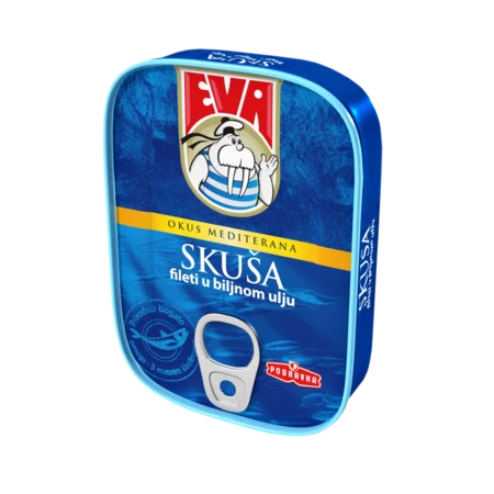 Podravka Eva Mackerel fillets in vegetable Oil, 4 oz | 115g