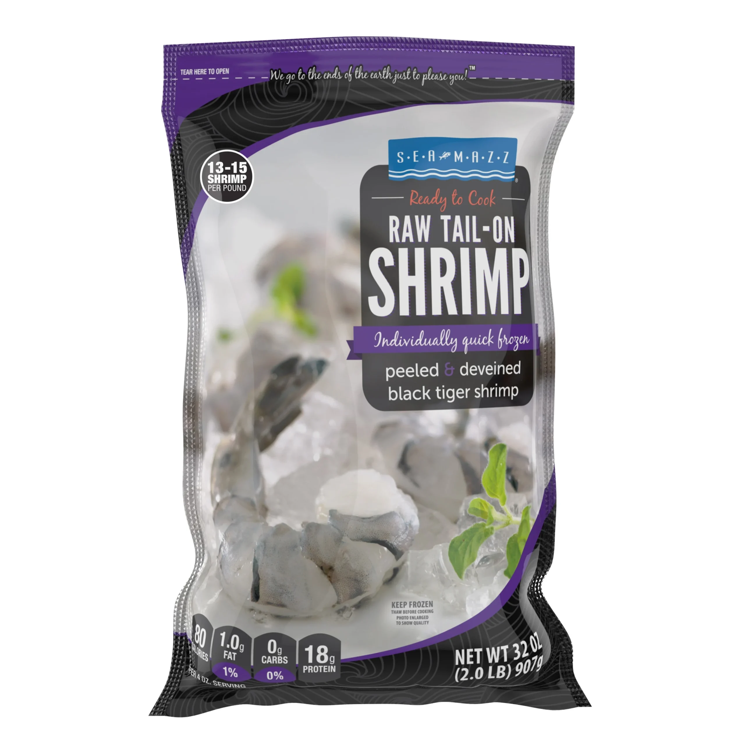 Raw T On Tiger Shrimp (x) 2 Pound Each - 5 Per Case